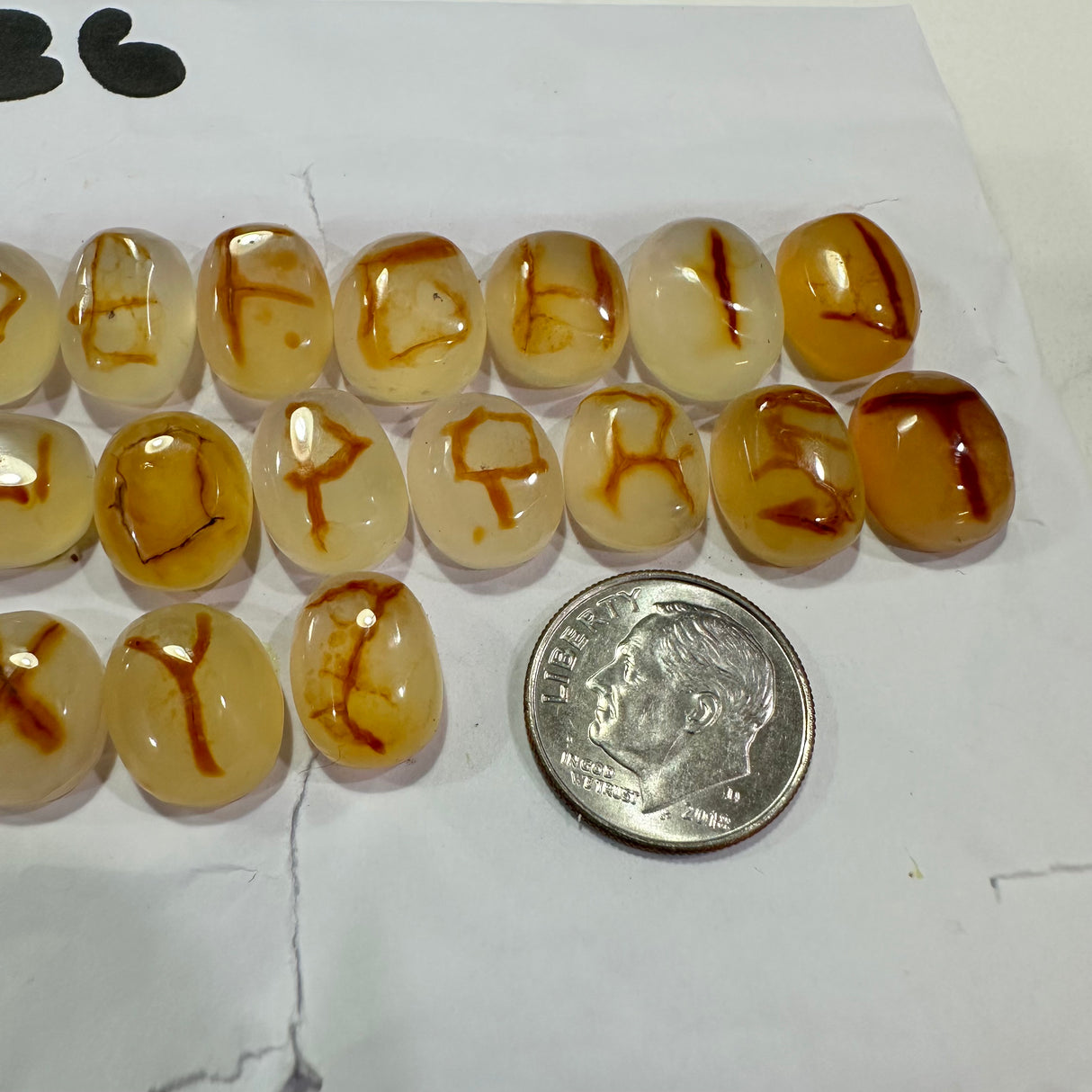 Alphabet Agate Cabochon Set A165