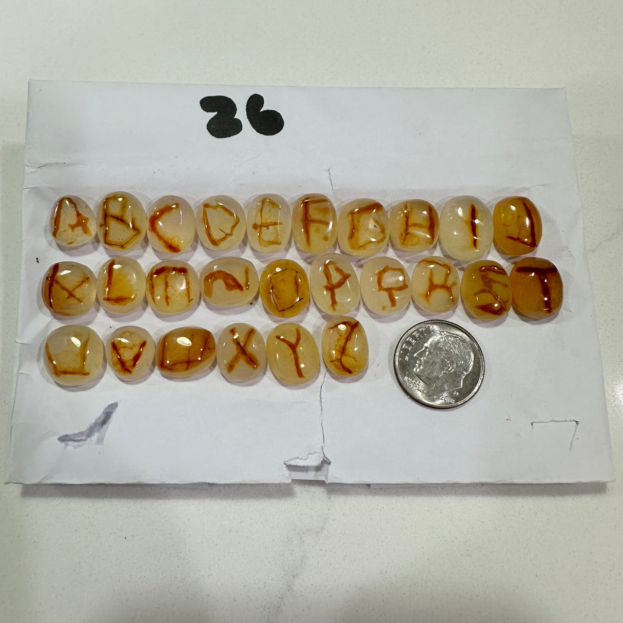 Alphabet Agate Cabochon Set A165