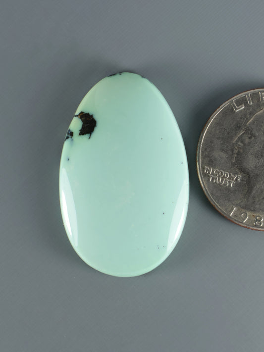 Prince variscite cabochon B826, oval light mint-green polished gemstone