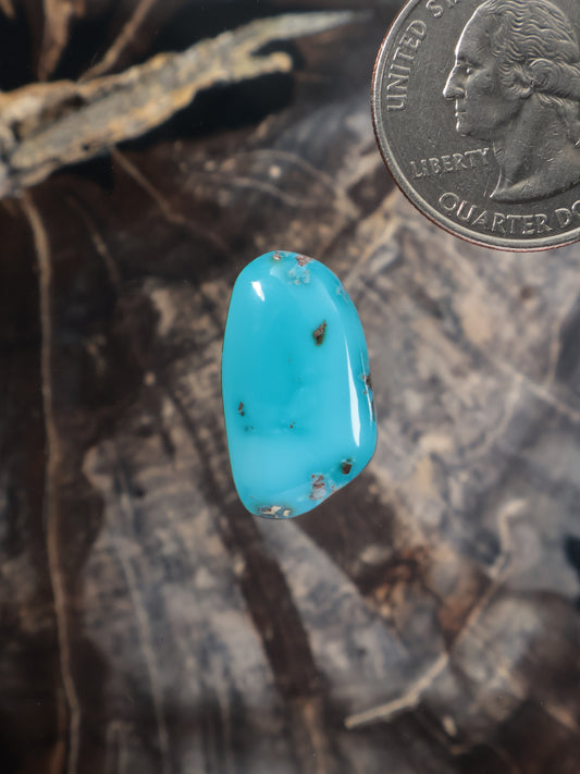 Sleeping Beauty turquoise oval cabochon with natural matrix specks
