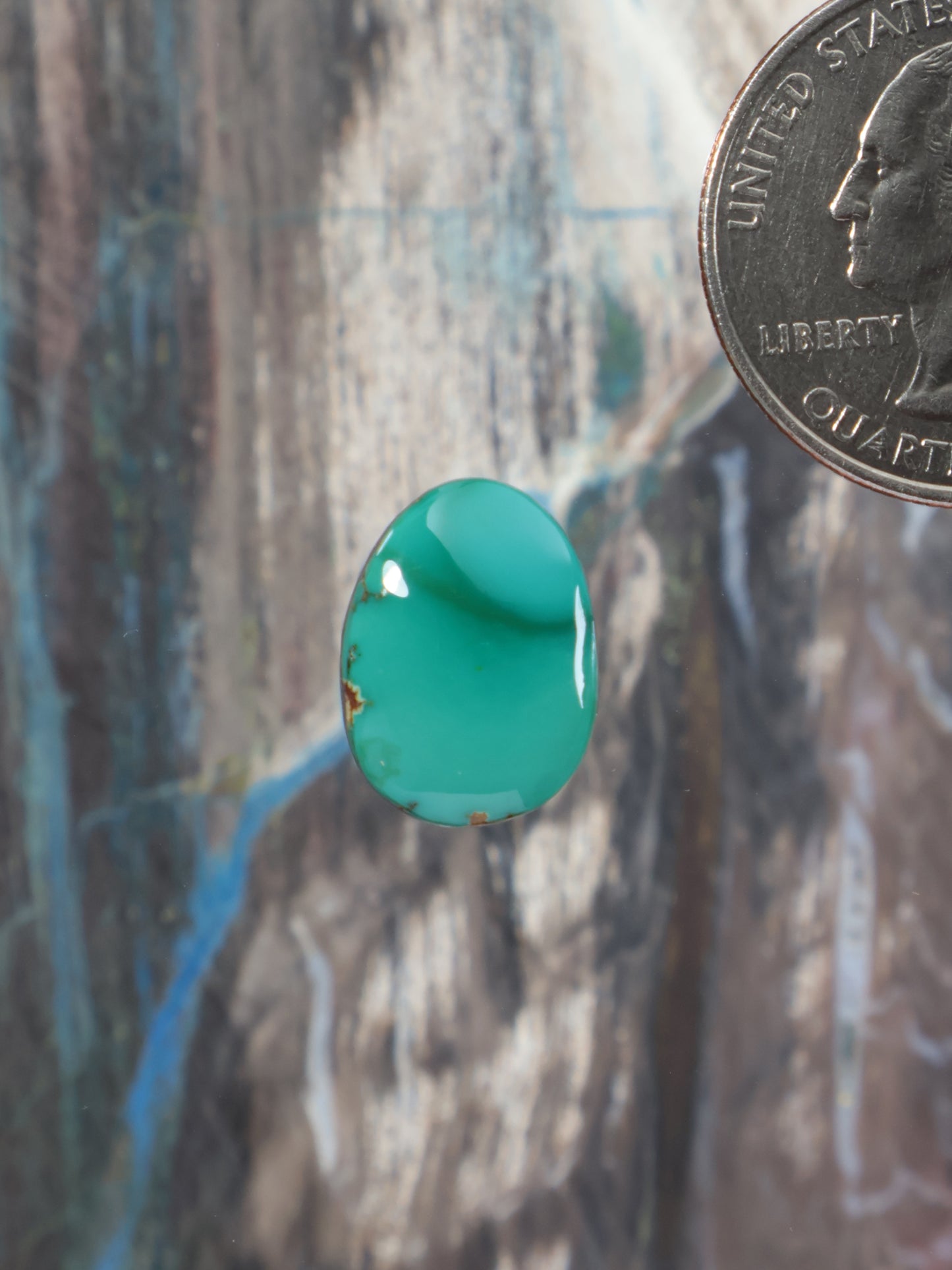 Turquoise oval cabochon gemstone