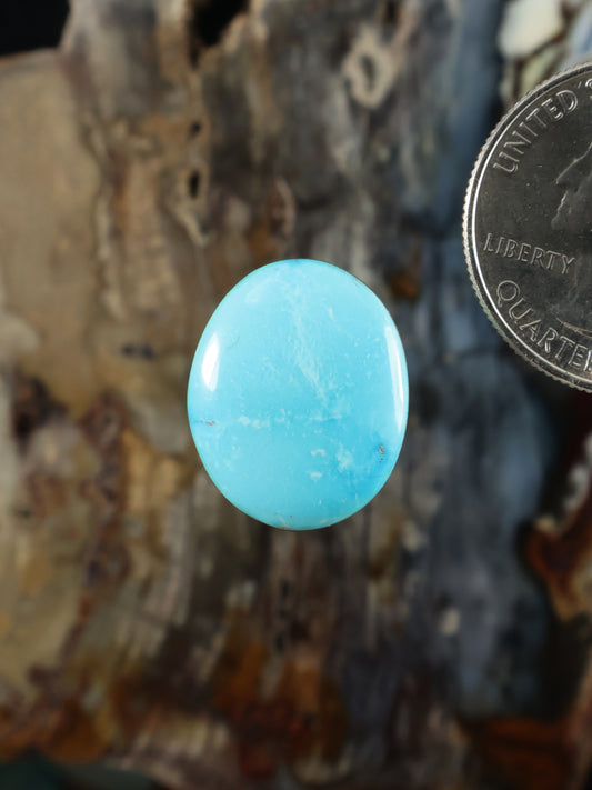 Sleeping Beauty turquoise cabochon, round light-blue gemstone
