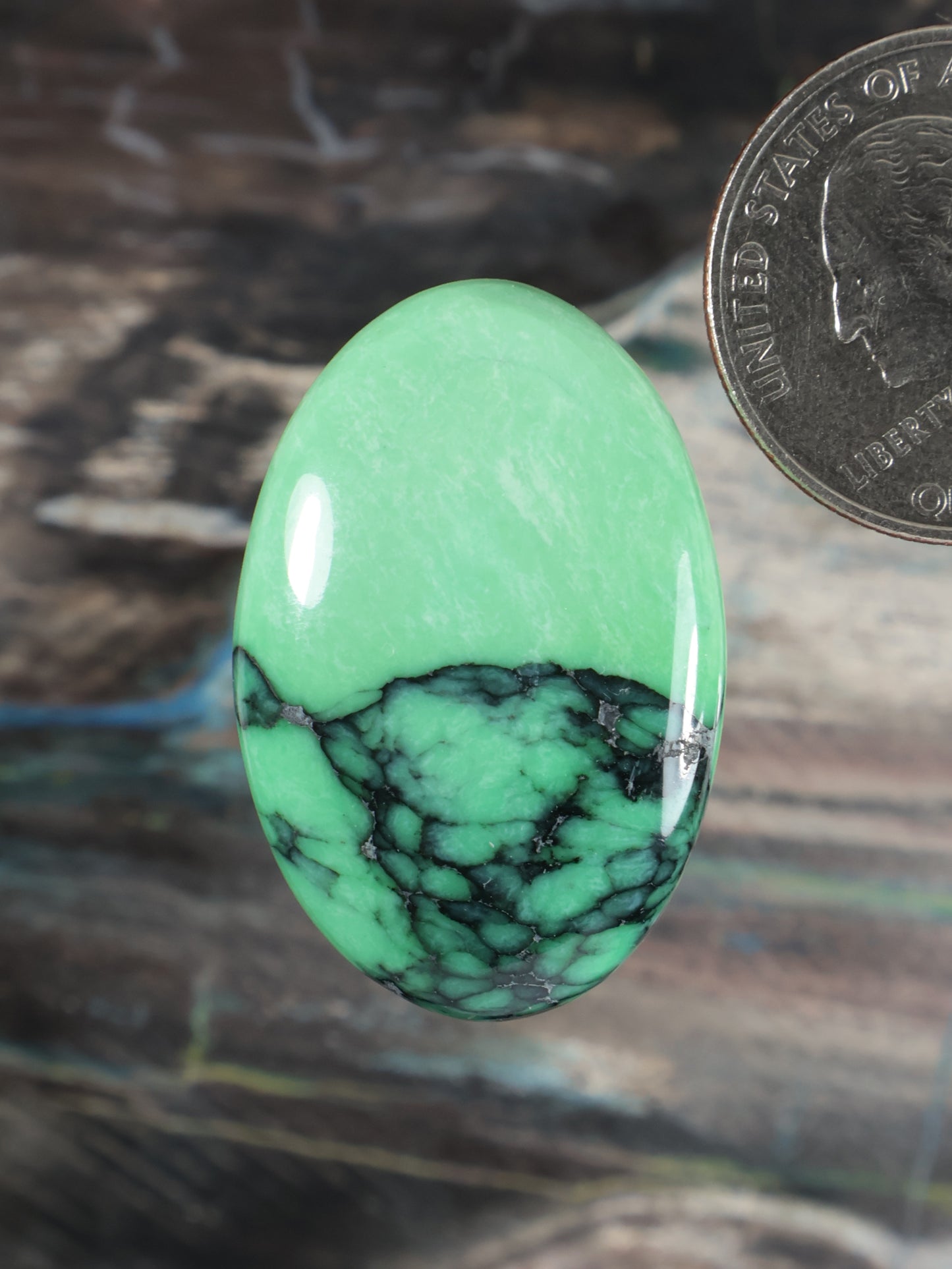 Natural Emerald Rose Variscite Cab B701