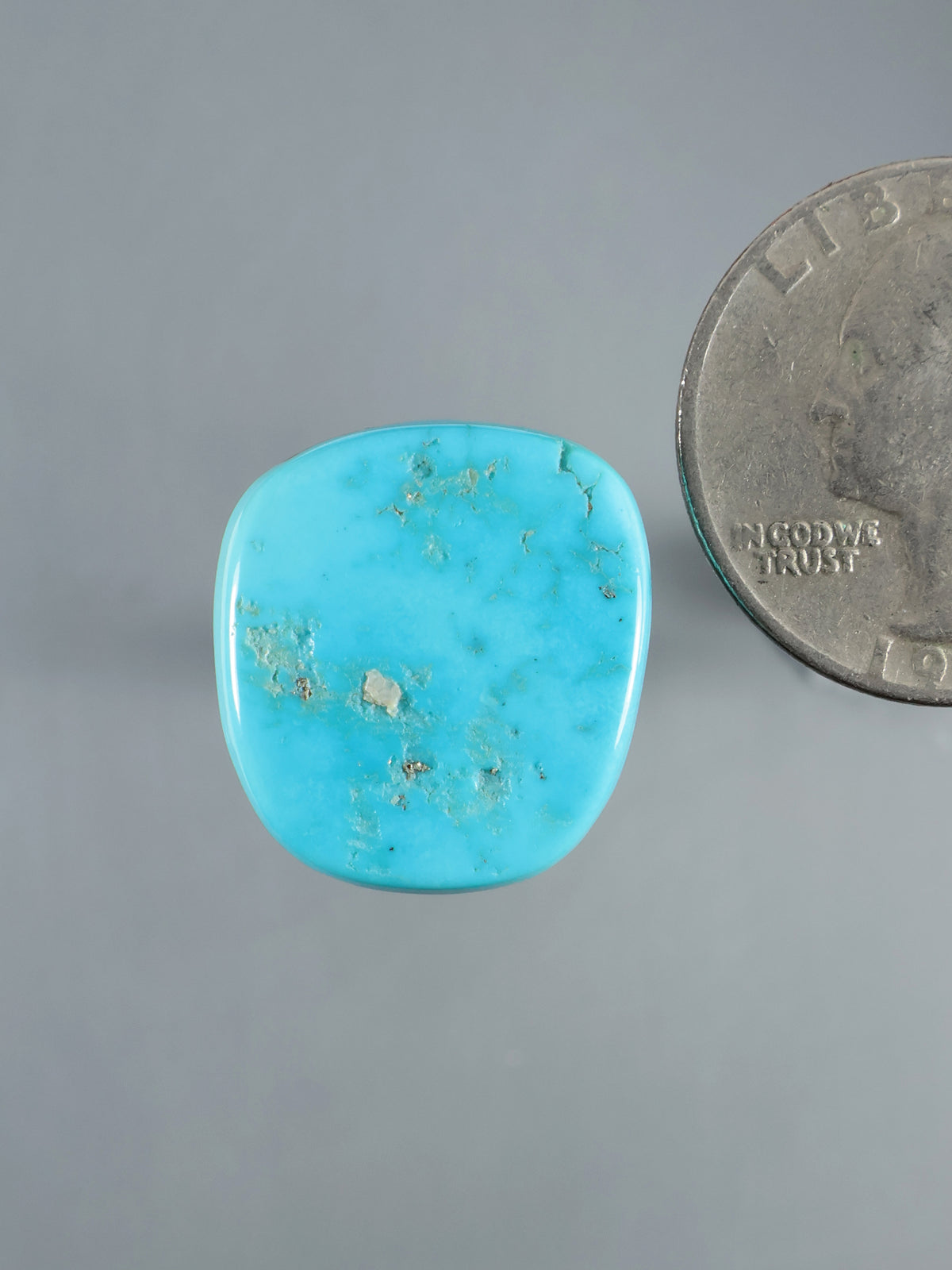 Sleeping Beauty turquoise cabochon, polished cushion shape with natural matrix